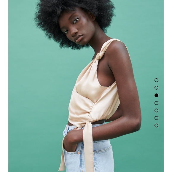 ZARA Satin wrap crop top - Picture 2 of 6